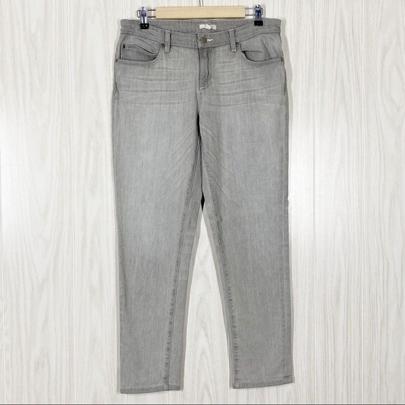 Eileen Fisher Denim - Eileen Fisher | Light Gray Mid-Rise Tampered Ankle Organic Cotton Jeans